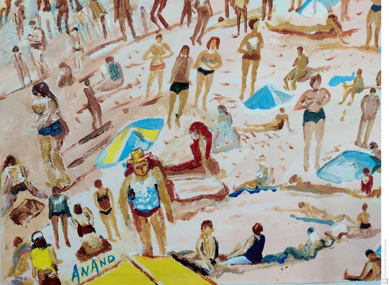 Original Beach Painting by Anand Manchiraju