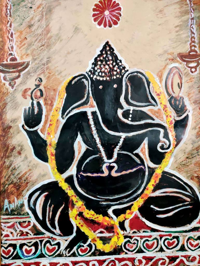 Original Expressionism Religious Painting by Anand Manchiraju