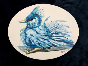 BLUE BIRD WITH FEATHERS thumb