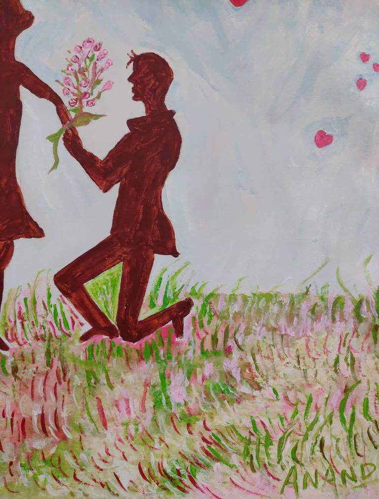 Original Expressionism Love Painting by Anand Manchiraju