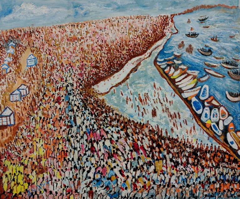 Original Impressionism Classical Mythology Painting by Anand Manchiraju