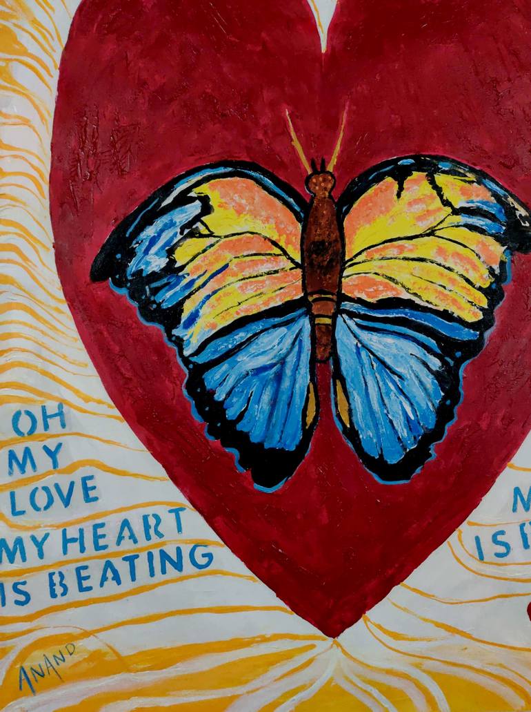 Original Abstract Expressionism Love Painting by Anand Manchiraju