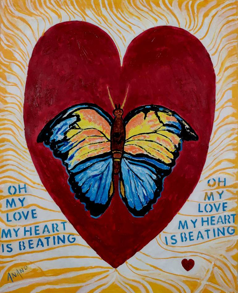 Original Abstract Expressionism Love Painting by Anand Manchiraju