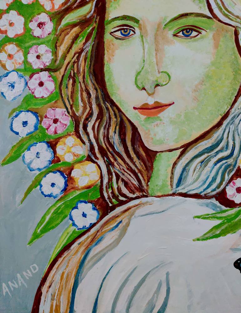 Original Abstract Expressionism Floral Painting by Anand Manchiraju