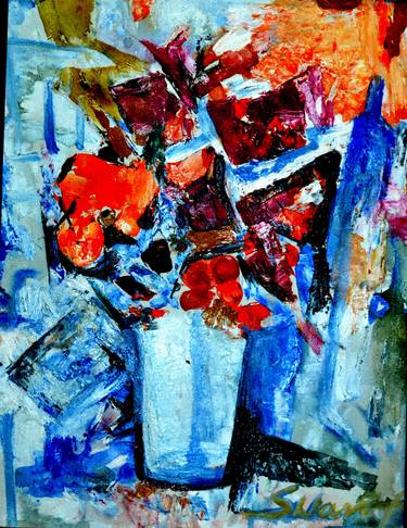 Original Abstract Expressionism Still Life Paintings by Anand Manchiraju