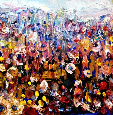 Original Abstract Expressionism Floral Paintings by Anand Manchiraju