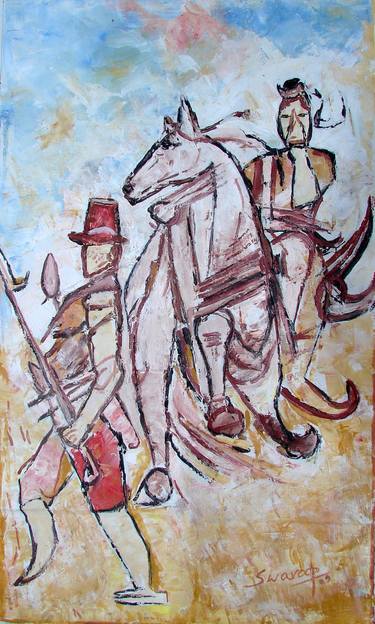 Original Abstract Expressionism Horse Paintings by Anand Manchiraju