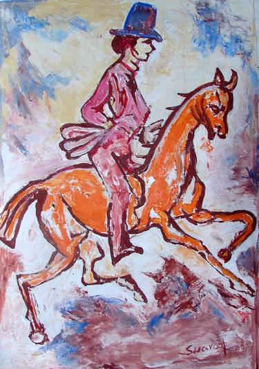 Original Abstract Expressionism Horse Paintings by Anand Manchiraju