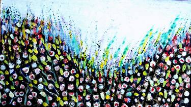 Original Abstract Expressionism Floral Paintings by Anand Manchiraju
