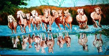 Original Abstract Expressionism Horse Paintings by Anand Manchiraju