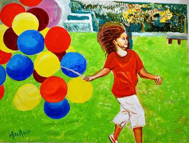 Original Impressionism Children Paintings by Anand Manchiraju