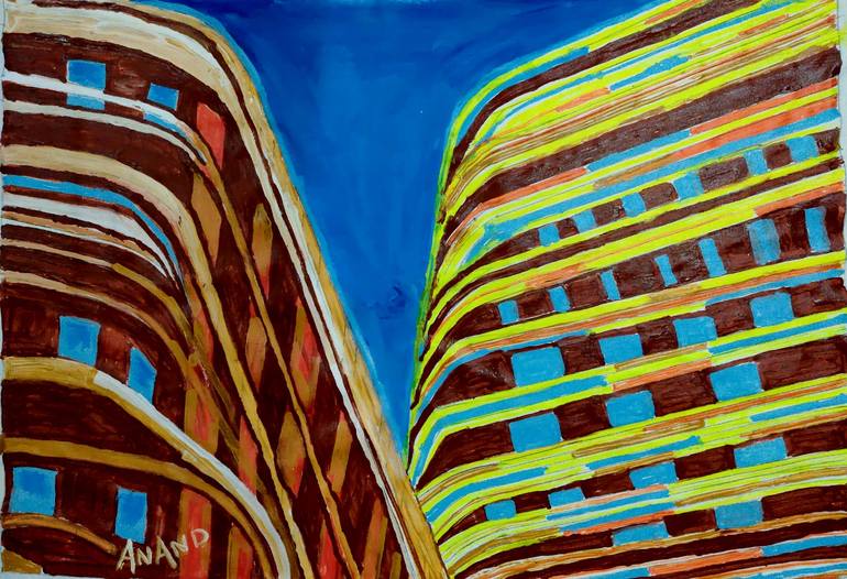 Original Architecture Painting by Anand Manchiraju | Expressionism Art on Canvas | AESTHETIC BEAUTY