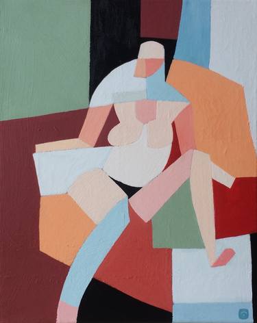Print of Cubism Nude Paintings by Andy Dobbie