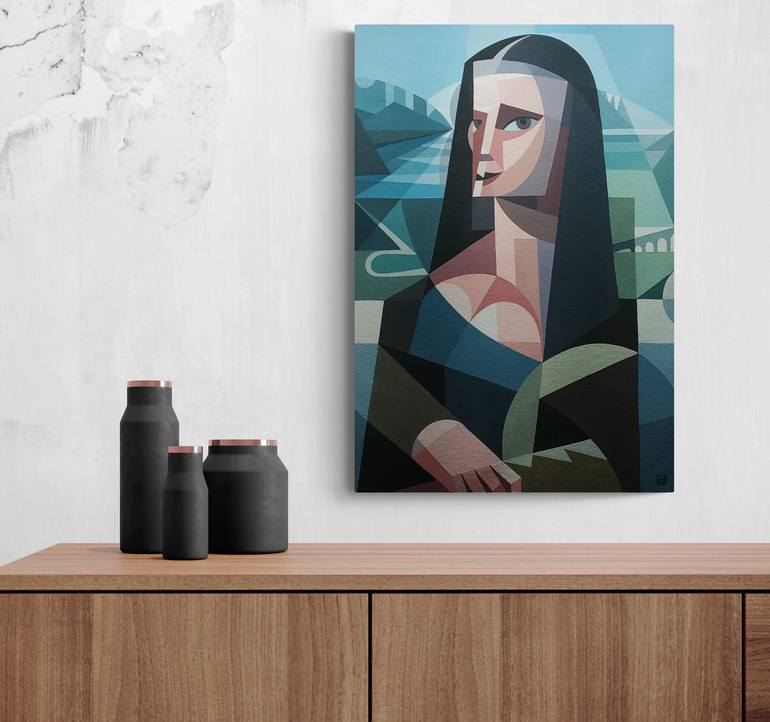 Original Cubism People Painting by Andy Dobbie