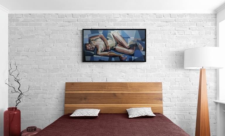 Original Cubism Nude Painting by Andy Dobbie