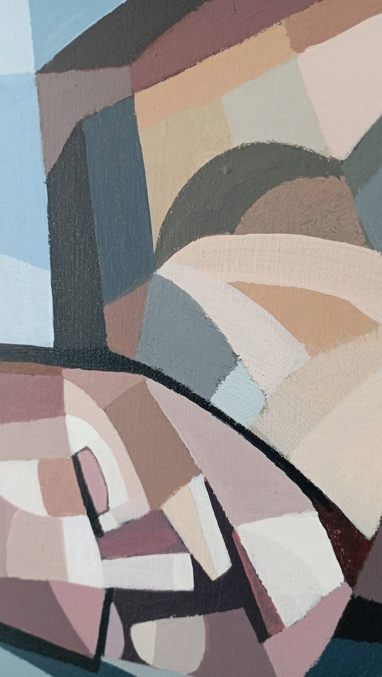 Original Cubism Nude Painting by Andy Dobbie