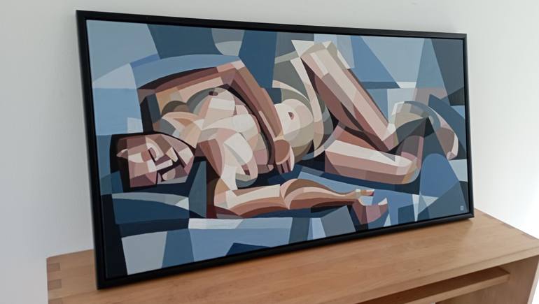 Original Cubism Nude Painting by Andy Dobbie