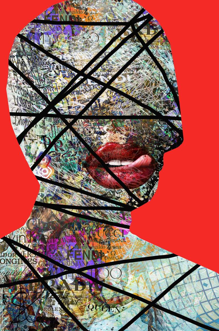 Original Abstract Women Mixed Media by Shaun Alexander