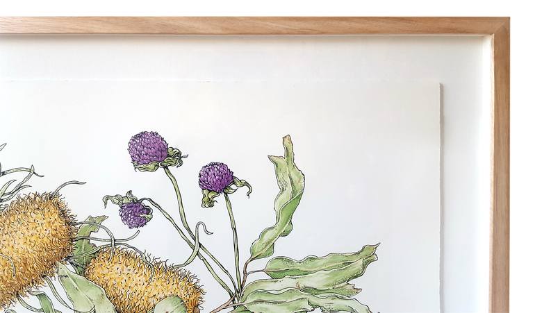 Original Folk Nature Drawing by Pilar Basa