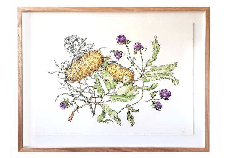 Original Folk Nature Drawing by Pilar Basa