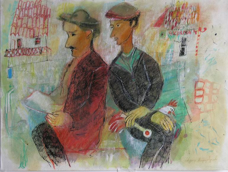 Original Abstract People Painting by Ashot Harutyunyan