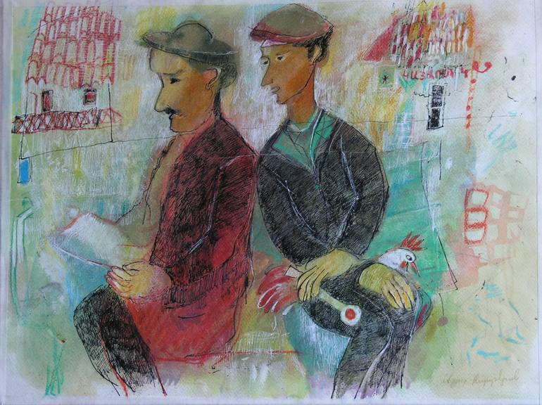 Original Abstract People Painting by Ashot Harutyunyan