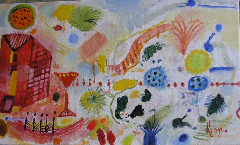 Original Art Nouveau Abstract Painting by Ashot Harutyunyan