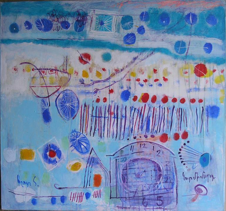 Original Abstract Painting by Ashot Harutyunyan  Abstract Art on Canvas  The time