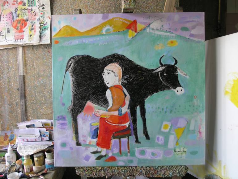 Original Abstract Expressionism Abstract Painting by Ashot Harutyunyan