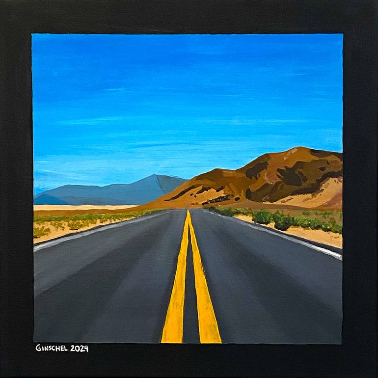 Road in Death Valley Painting by Jan-Torben Ginschel | Saatchi Art