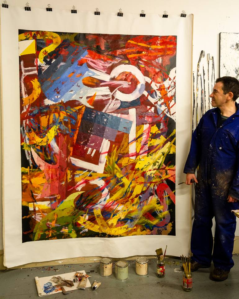 Original Abstract Expressionism Abstract Painting by Miguel Sopena