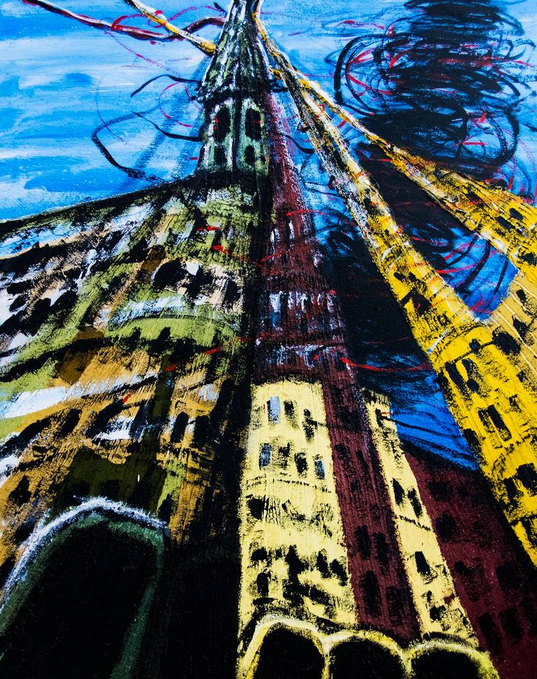 Original Architecture Painting by Miguel Sopena | Contemporary Art on Linen | The Valencia series: The Towers