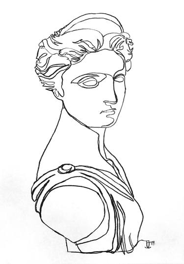 Print of Minimalism Classical mythology Drawings by Jordan Eastwood