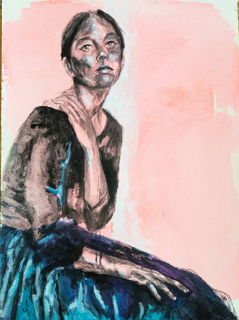 Original Contemporary Portrait Painting by Daniela Reis