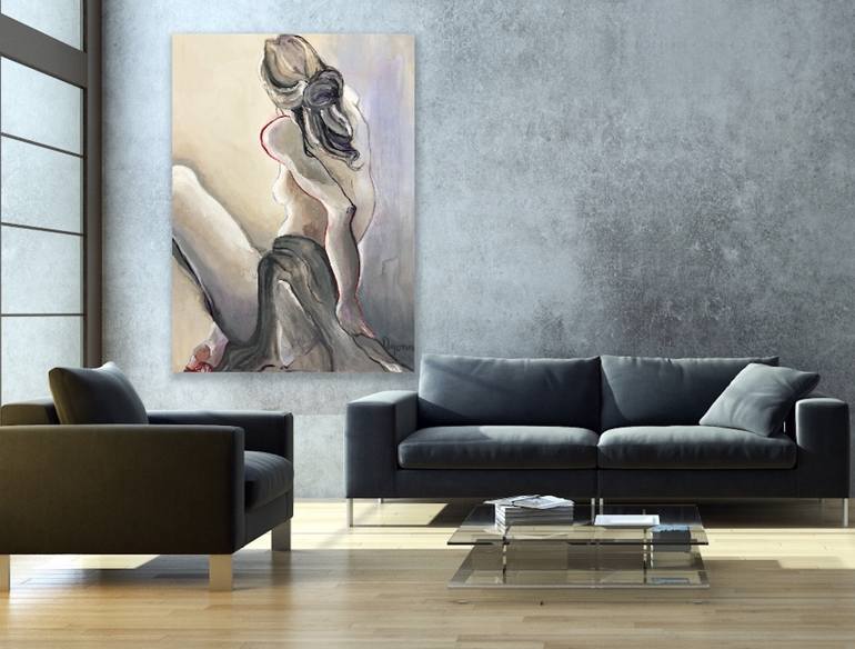 Original Figurative Nude Painting by dyonne kant