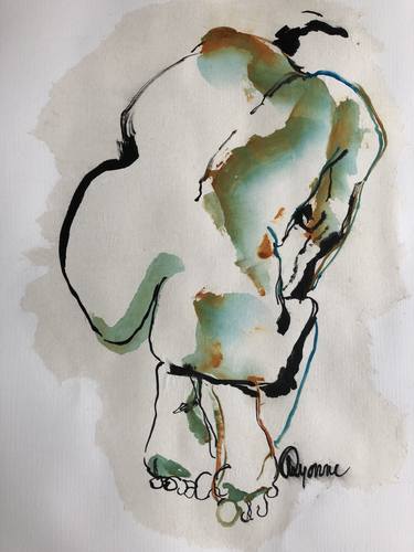Original Abstract Expressionism Nude Paintings by dyonne kant