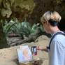 Plein air painting in cave