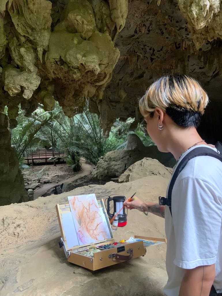 Original Impressionism Landscape Painting by Theerapong Kamolpus