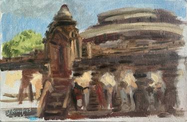 Original Impressionism Architecture Painting by Theerapong Kamolpus