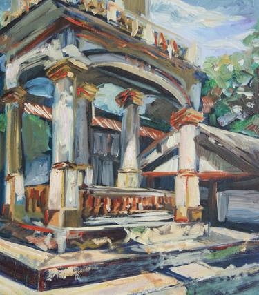 Original Impressionism Architecture Paintings by Theerapong Kamolpus