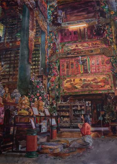 Print of Impressionism Culture Paintings by Theerapong Kamolpus