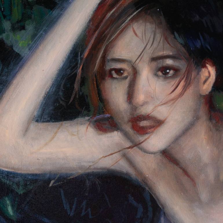 Original Figurative Women Painting by Theerapong Kamolpus