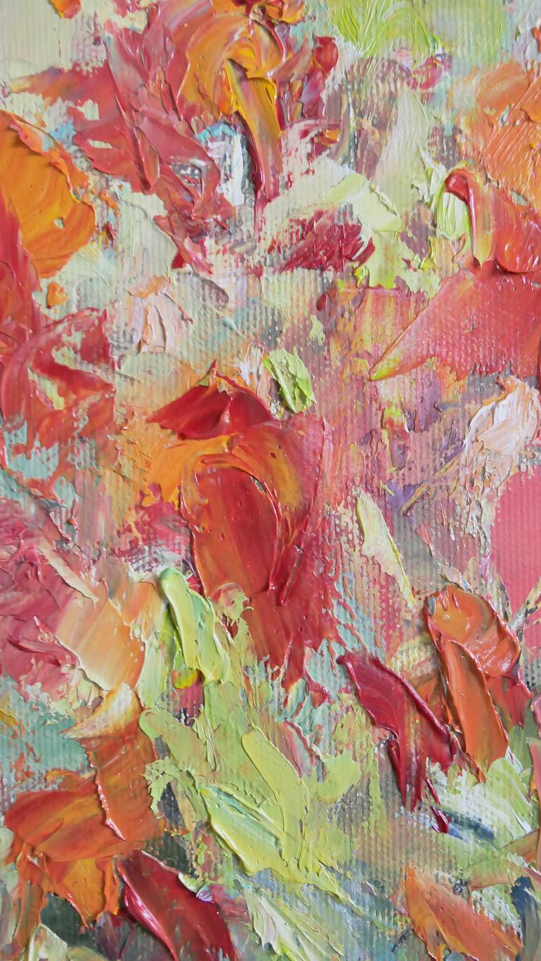 Original Abstract Expressionism Floral Painting by Rotaru Dragos