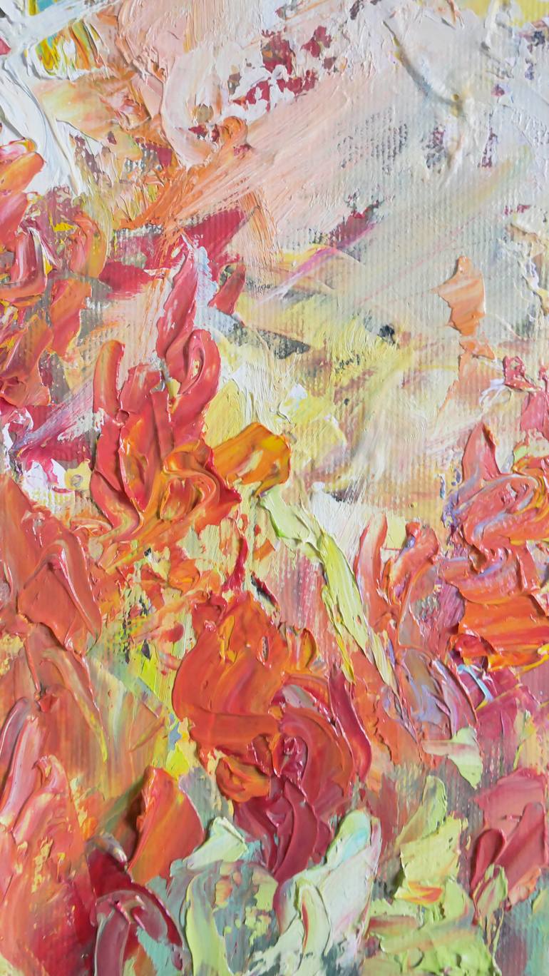 Original Abstract Expressionism Floral Painting by Rotaru Dragos