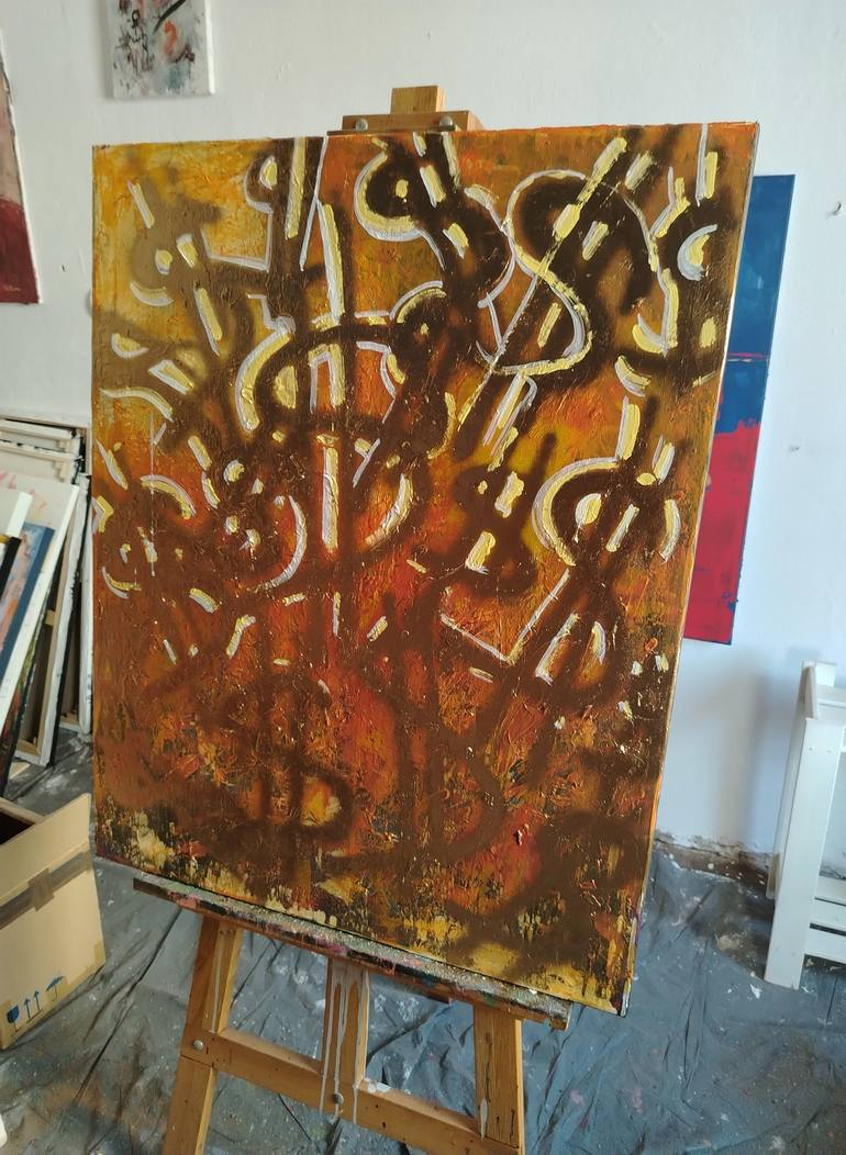 Original Abstract Expressionism Abstract Painting by Rotaru Dragos