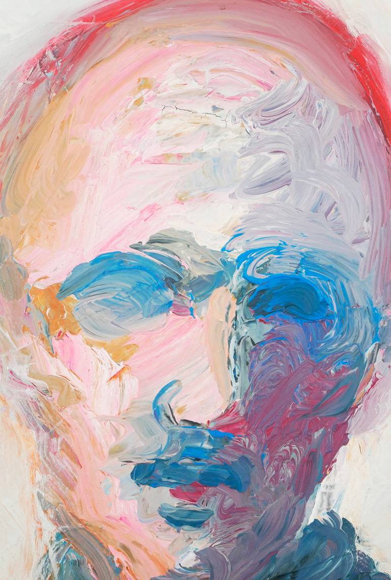 Original Abstract Expressionism Men Painting by Rotaru Dragos