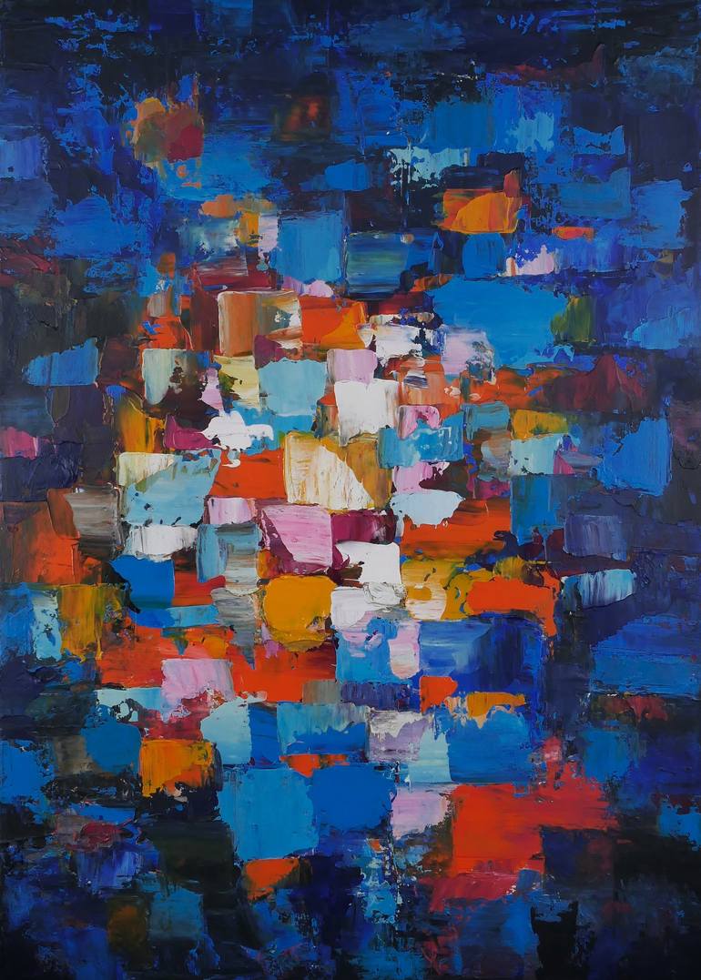 Original Abstract Painting by Rotaru Dragos | Abstract Art on Canvas | The Majesty of Colors