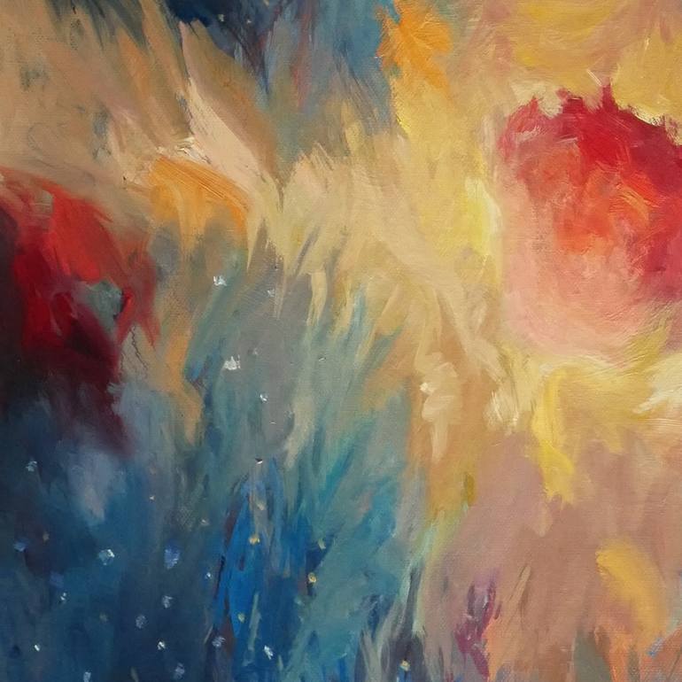 Original Impressionism Outer Space Painting by Rotaru Dragos
