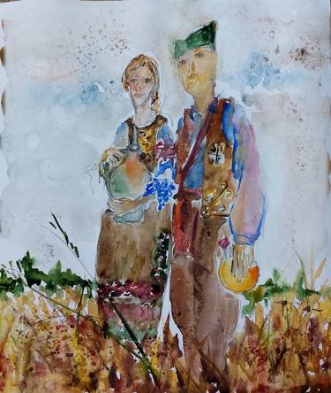 Original Expressionism Rural life Paintings by Tatjana Karabasevic