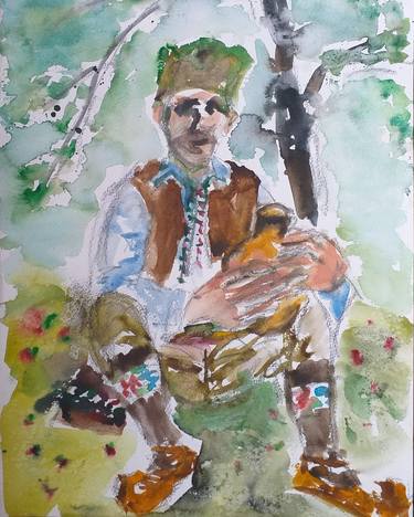 Original Impressionism Men Paintings by Tatjana Karabasevic